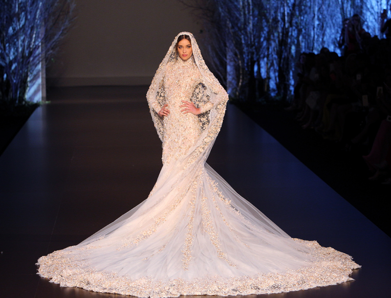 Illustration for article titled Batshit Dramatic Wedding Gowns From Paris Haute Couture Week